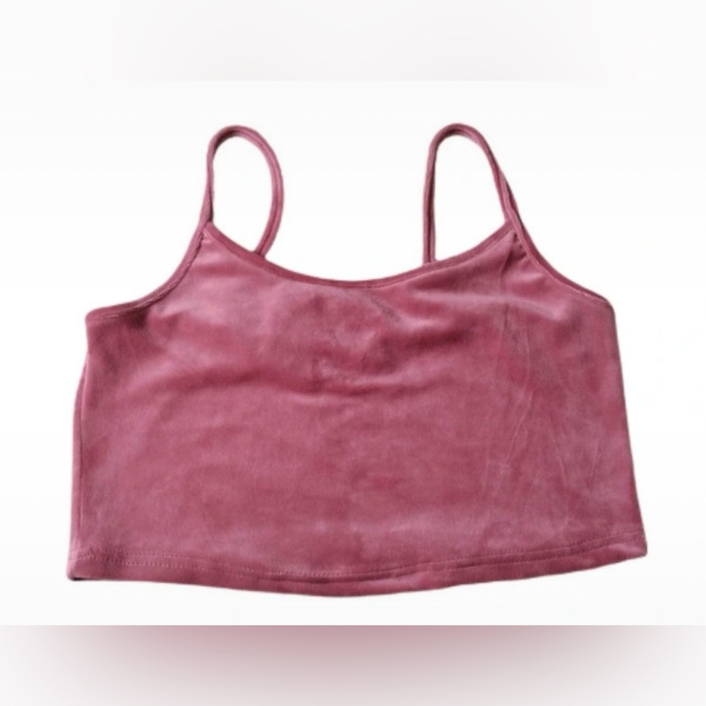 Together Dusty Rose‎ Velvet Crop Top